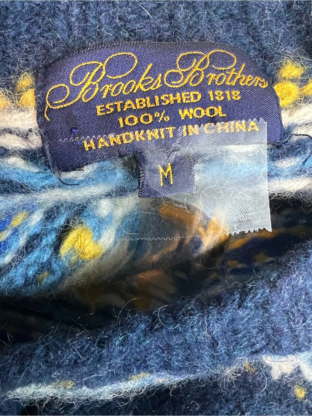 Brooks Brothers Fair Isle Wool Sweater Women Medium Nordic Blue Cozy - Picture 3 of 4